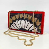 Arrow Velvet Hand Embroidered Clutch Handbag