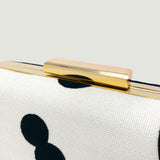 Zok and Zaari Black and White Velvet Clutch Handbag