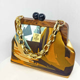 Anthro Digital Print Frame Handbag