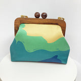 Zok and Zaari Digital Printing Teakwood handmade wrist handbag