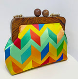 Zok and Zaar Digital Print Handmade Frame teakwood wrist handbag