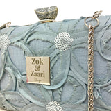 Zok and Zaari Grey Net Clutch Handbag Purse