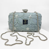 Zok and Zaari Grey Net Clutch Handbag Purse