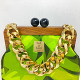 Zok and Zaari Digital Printing Teakwood wrist handbag