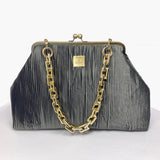 Pleated Biggie Frame Handbag