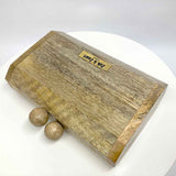 Pentagon Wood Clutch Handbag