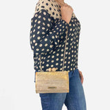 Pentagon Wood Clutch Handbag