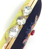 Zok and Zaari Hand Embroidered Clutch Purse Handbag with Gold Chain