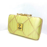 Zok and Zaari Hand Embroidered Clutch Purse Handbag with Gold Chain