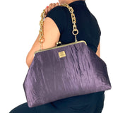 Pleated Biggie Frame Handbag