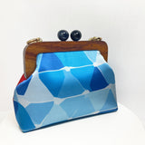 Zok and Zaari Handmade Blue Teakwood Wrist Bag