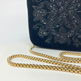 Zok and Zaari Hand embroidered black clutch handbag purse