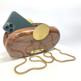 Hold Me Wood Clutch Handbag