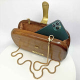 Big Box Wood Clutch Handbag