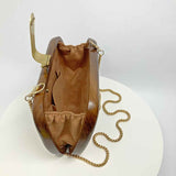 Big Box Wood Clutch Handbag