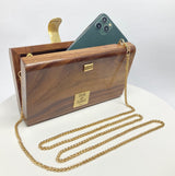 Zok and Zaari Wooden Clutch handbag
