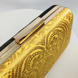 Zok and Zaari Yellow Brocade Clutch Handbag