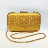 Zok and Zaari Yellow Brocade Clutch Handbag