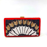 Arrow Velvet Hand Embroidered Clutch Handbag