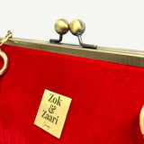 Big Red Velvet Frame Handbag