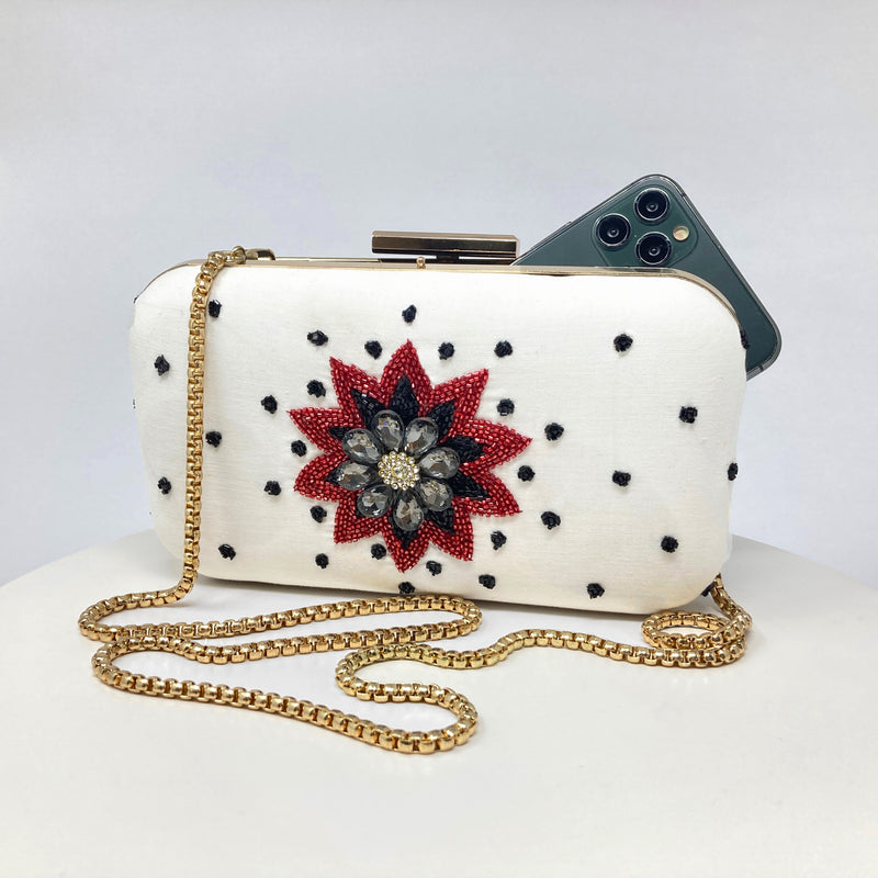 Black and White Evening Clutch Handbag