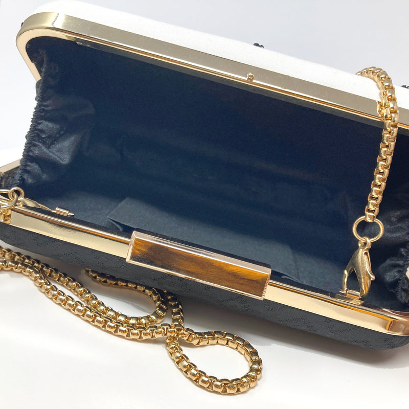 Black and White Evening Clutch Handbag