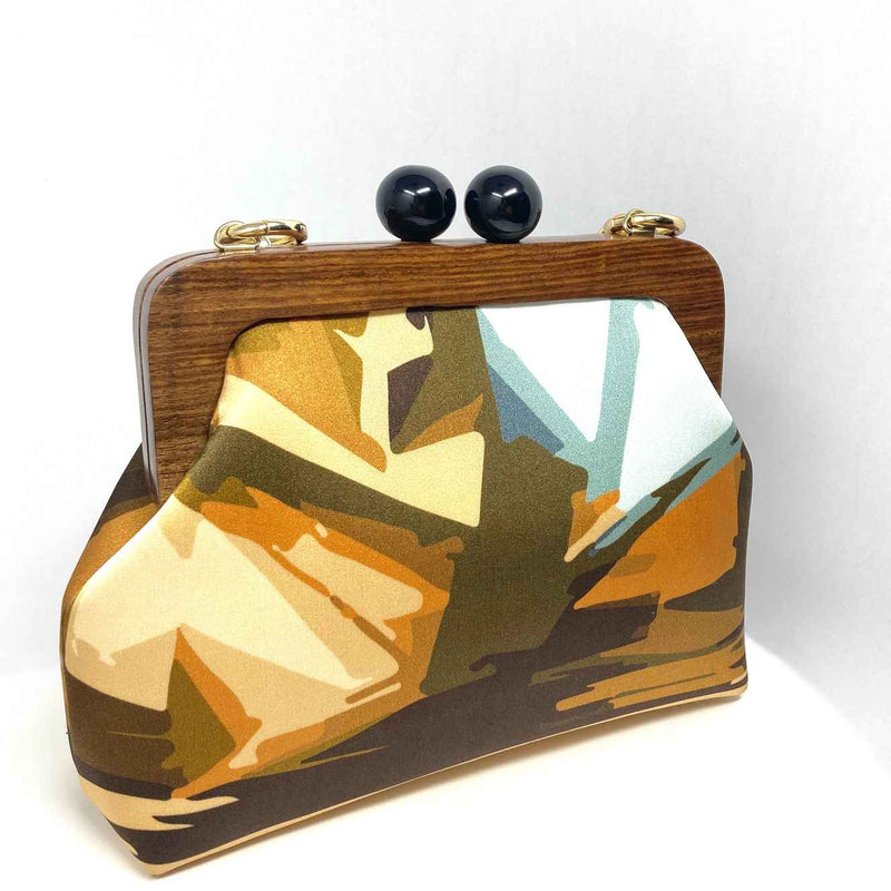Anthro Digital Print Frame Handbag