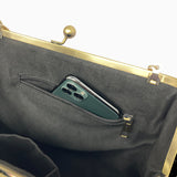 Brown Velvet Frame Handbag