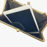 Brown Velvet Frame Handbag