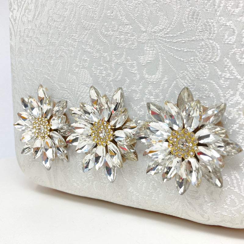 Zok and Zaari Cyan Brocade Clutch Handbag