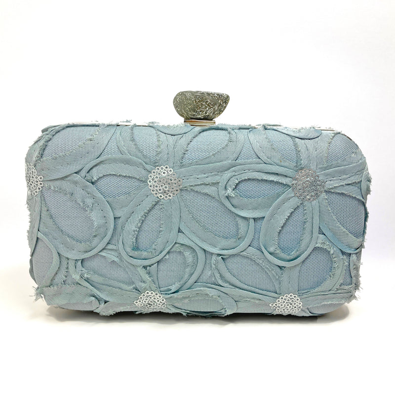 Zok and Zaari Grey Net Clutch Handbag Purse