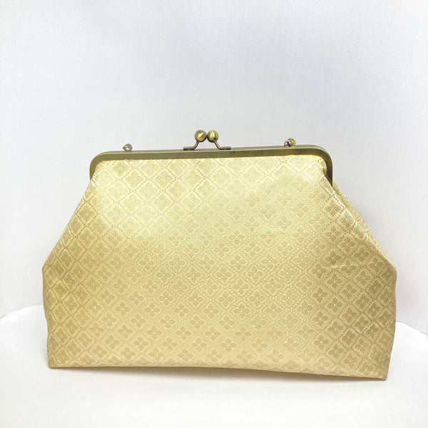 Zok and Zaari Gold Brocade Metal Handmade Frame wrist handbag