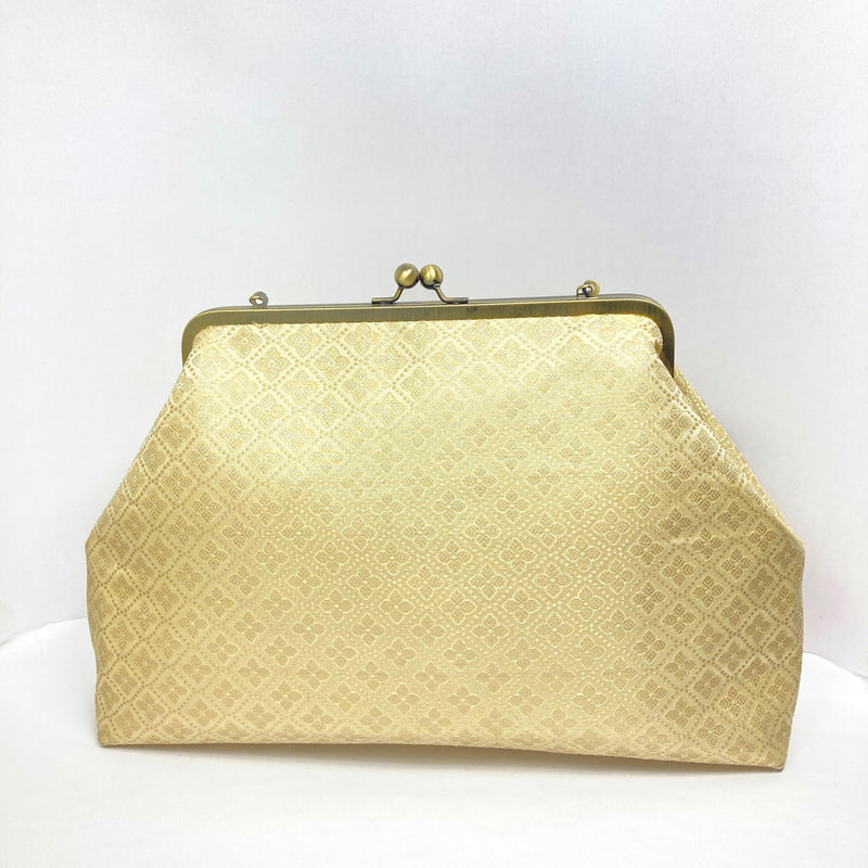 Zok and Zaari Gold Brocade Metal Handmade Frame wrist handbag