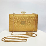 Zok and Zaari Gold Brocade Clutch Handbag