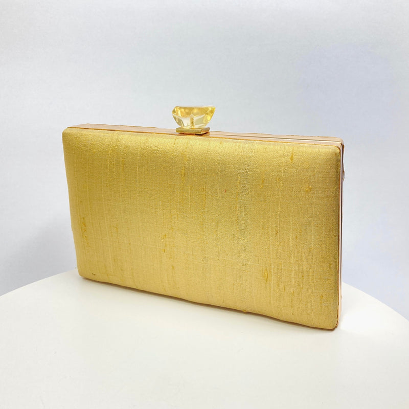 Zok and Zaari Gold Brocade Clutch Handbag