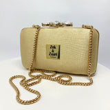 Gold Rose Velvet Clutch Handbag