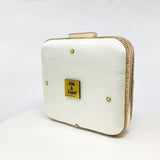 Zok and Zaari Hand Embroidered Bridal Clutch Handbag with gold chain