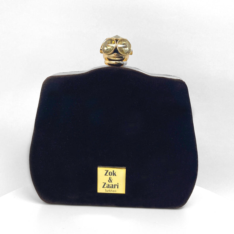 Zok and Zaari Gold Brocade Clutch Handbag