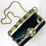 Zok and Zaari Gold Brocade Clutch Handbag