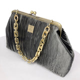 Pleated Biggie Frame Handbag