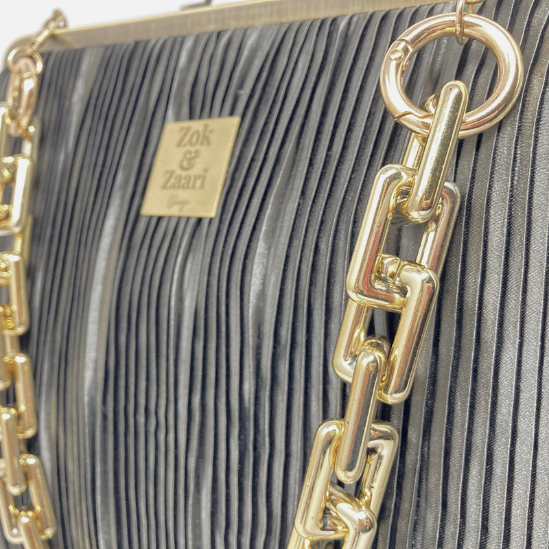 Pleated Biggie Frame Handbag