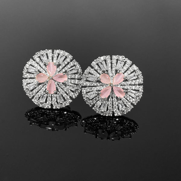 Baby Pink Circle Earrings