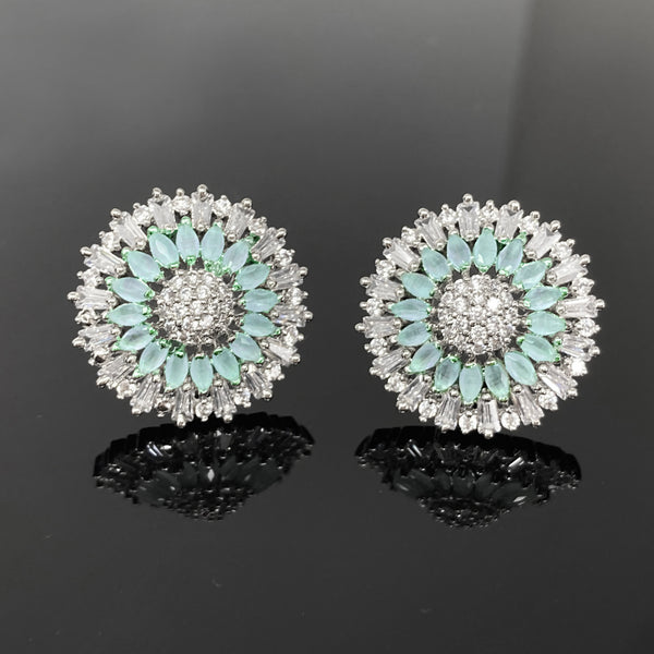 Mint Green Circle Earrings