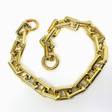 Zok and Zaari Demin Blue Gold Chain Kiss Lock Handbag