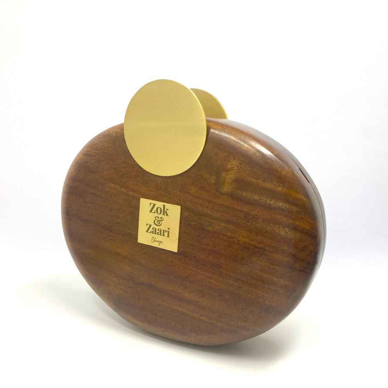 Oval Wooden Handbag