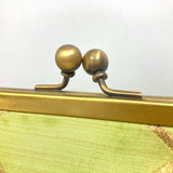 Zok and Zaari Green Brocade Metal Handmade Frame wrist handbag