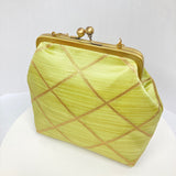 Zok and Zaari Green Brocade Metal Handmade Frame wrist handbag