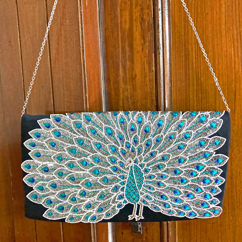 Zok and Zaari Hand embroidered black purse