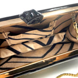 Zok and Zaari Black Faux Leather Clutch handbag