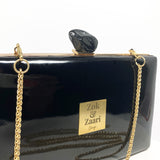 Zok and Zaari Black Faux Leather Clutch handbag
